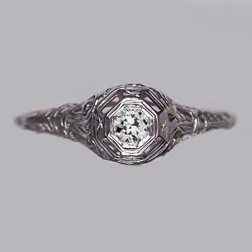 natural round diamond 0.50ct ring front view