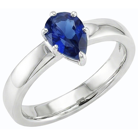 natural pear sapphire 1ct ring side angle