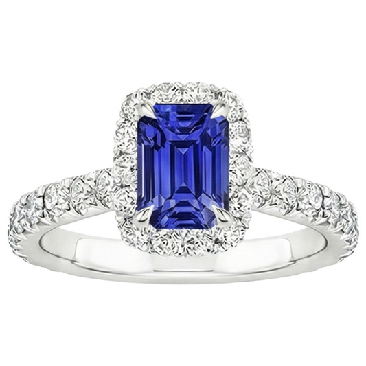 natural emerald sapphire 5ct ring top view