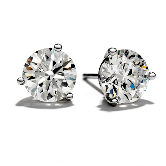 natural round diamond 1.70ct earring front view