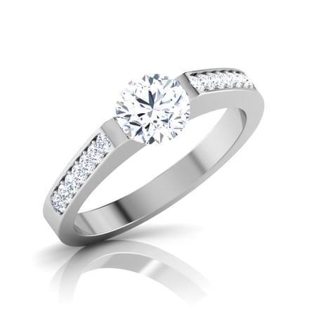 natural round diamond 3ct ring front view