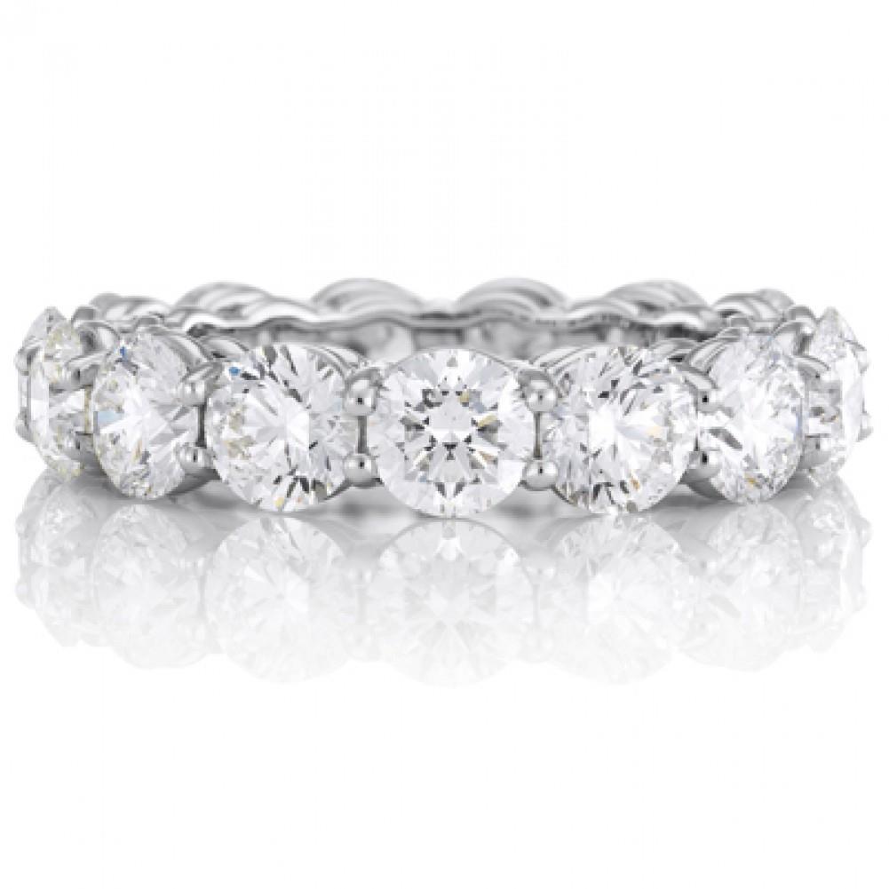 White Gold Sparkling Round Cut 6 Carats Genuine Diamond Wedding Band