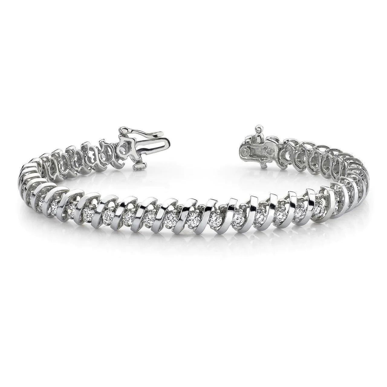 White Gold Sparkling Round Real Diamond Tennis Bracelet Fine Jewelry 10 Ct