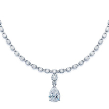 White Gold Women Jewelry Pear & Round Natural Diamond Necklace 16.50 Carats