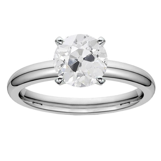 natural round diamond 2.50ct ring front view