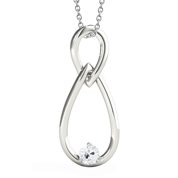Old Mine Cut Fine Diamond ring in 14K White Gold – main view
