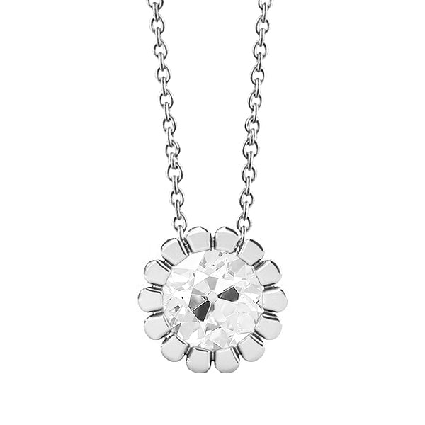 Pendant Necklace 14K White Gold with Fine Diamond – main view