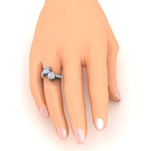White Gold Double Cushion Cut Diamond Ring 3.30 Carats 14K