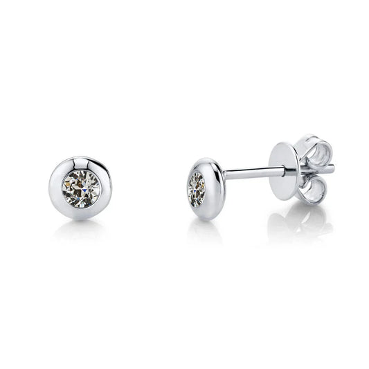 Earrings 14K White Gold with Fine Diamond – main view