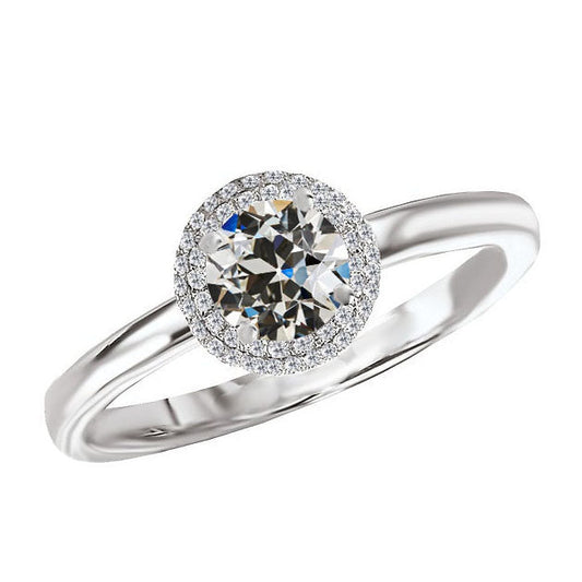 Real Diamond Halo Engagement Ring – main view