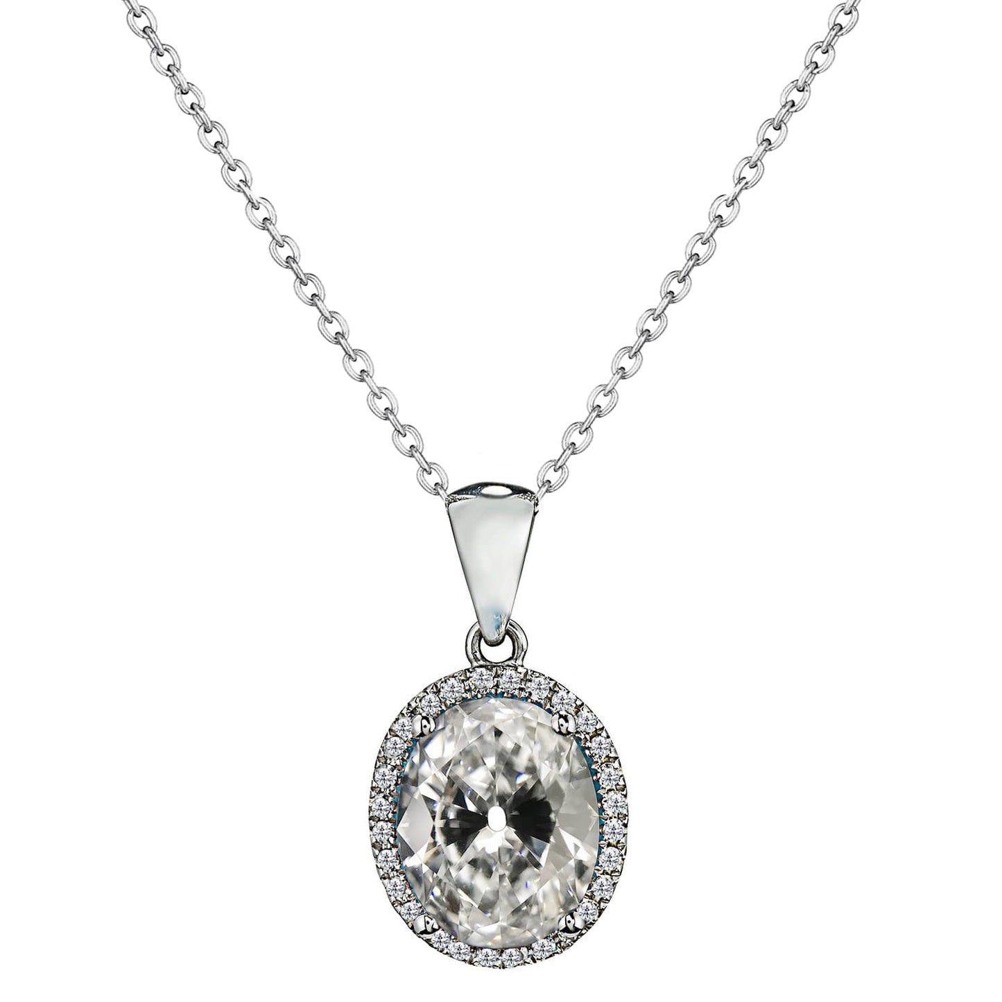 Real Diamond Drop Pendant 3 ct 14 Karat White Gold – main view