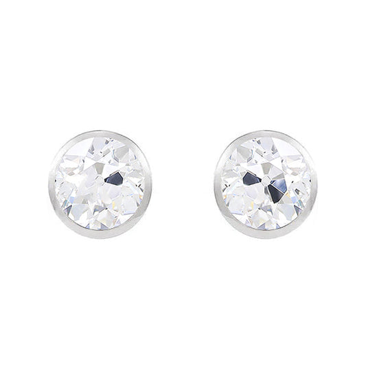 Sophisticated Diamond Earrings 4 ct – front view