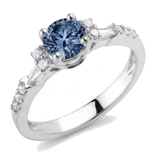 White Gold 1 Carat Blue White Natural Earth Mined DIAMOND ( NOT LAB GROWN )s Engagement Ring