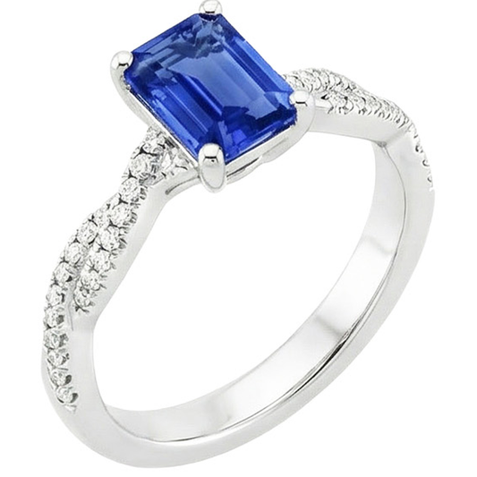 natural emerald sapphire 4.25ct ring side angle