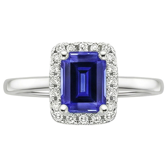 natural emerald sapphire 4ct ring profile view