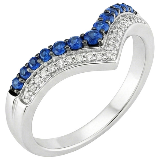 natural round sapphire 2ct ring side angle