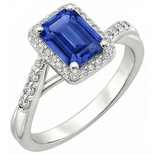 natural emerald sapphire 4ct ring side angle