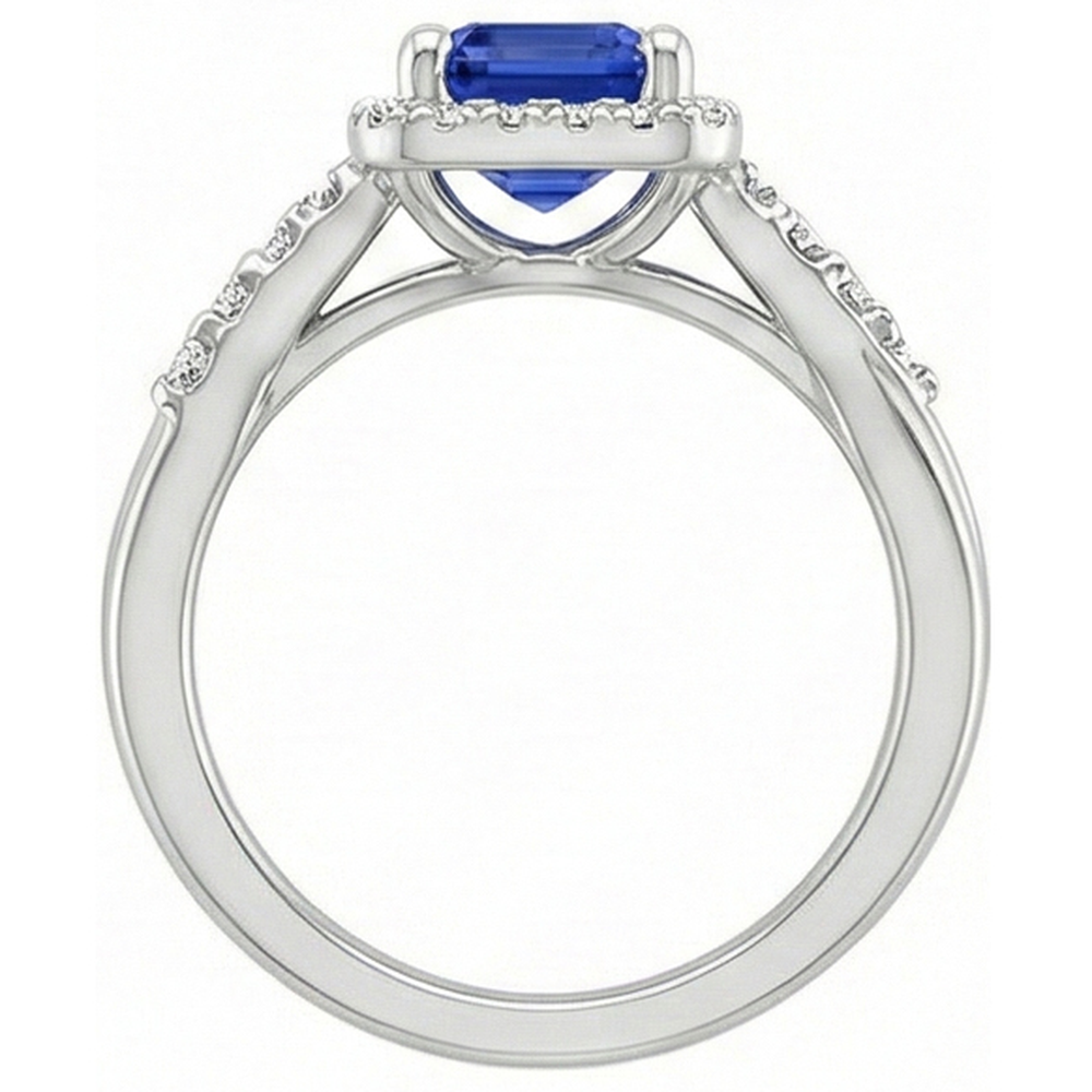 natural emerald sapphire 4ct ring on white background