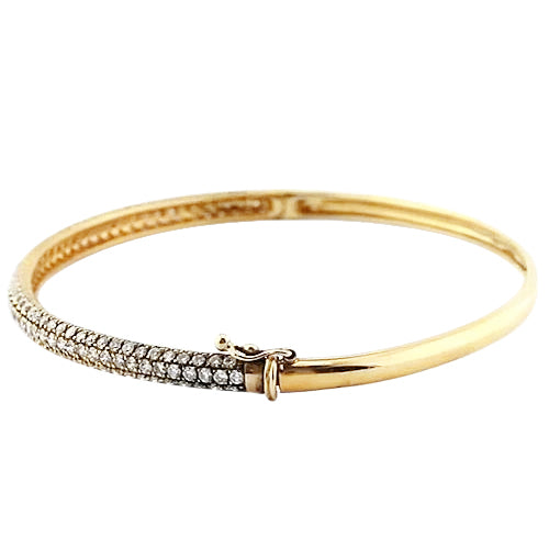 Women Natural Diamond Bangle 4.50 Carats Yellow Gold 14K Jewelry New