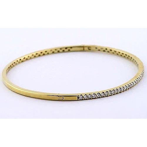 Women Natural Diamond Bangle 5 Carats Yellow Gold 14K Jewelry New
