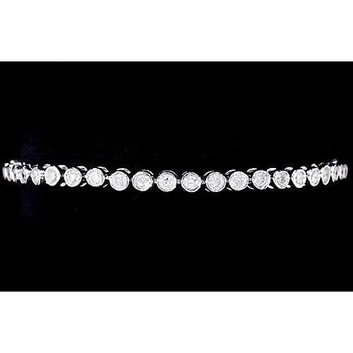 Women Natural Diamond Tennis Bracelet Bezel Set 4 Carats