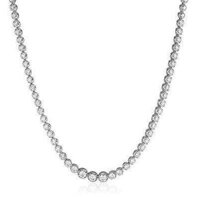 Women Necklace White Gold 14K 10.00 Ct Round Cut Sparkling Real Diamonds
