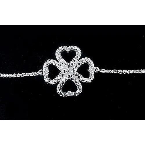 Women Real Diamond Bracelet 2 Carat Heart Shape Jewelry New