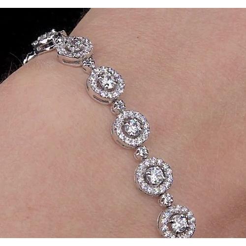 Women Real Diamond Bracelet 7 Carats Prong Set Jewelry New