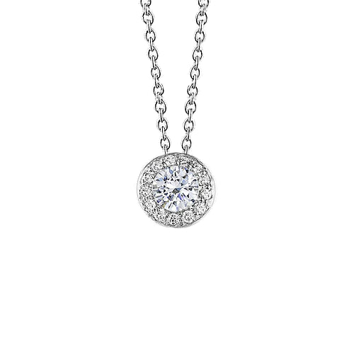 Women Real Diamond Pendant G Vs1/Vvs1 Round Cut 0.75 Carats White Gold 14K