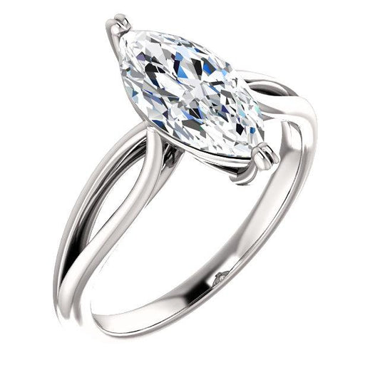 natural marquise diamond 2.50ct ring front view