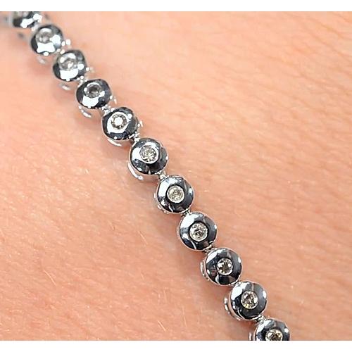 Women Real Diamond Tennis Bracelet 5.50 Carats Round White Gold