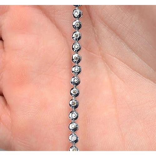 Women Real Diamond Tennis Bracelet Round White Gold Jewelry New
