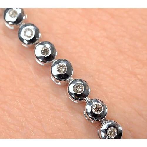 Women Real Diamond Tennis Bracelet 5.50 Carats Round White Gold Jewelry New