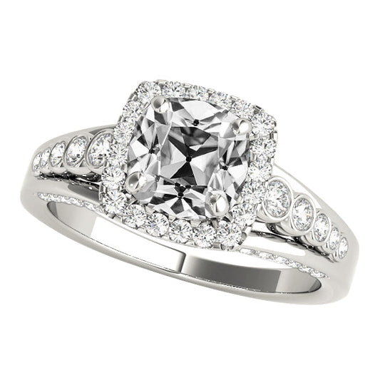 natural round diamond 8.25ct ring front view