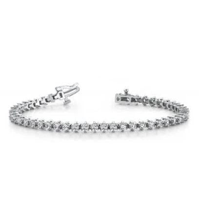 Women Round Natural Diamond Tennis Bracelet 8.16 Carats White Gold 14K