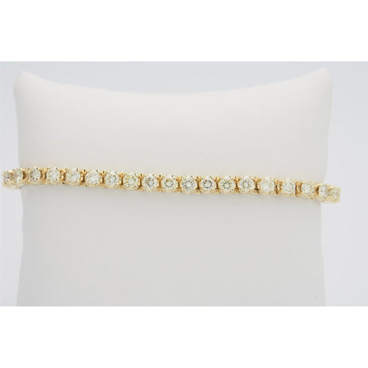 Women Round Real Diamond Tennis Bracelet Solid Yellow Gold Jewelry 5 Ct