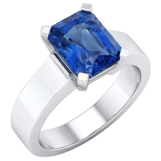 natural radiant sapphire 1.50ct ring front view