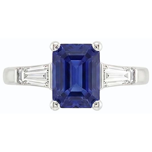 natural emerald sapphire 1.75ct ring side angle