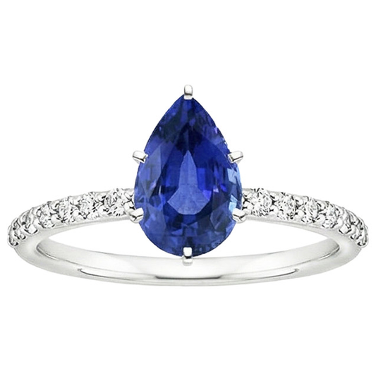 natural round sapphire 5ct ring top view