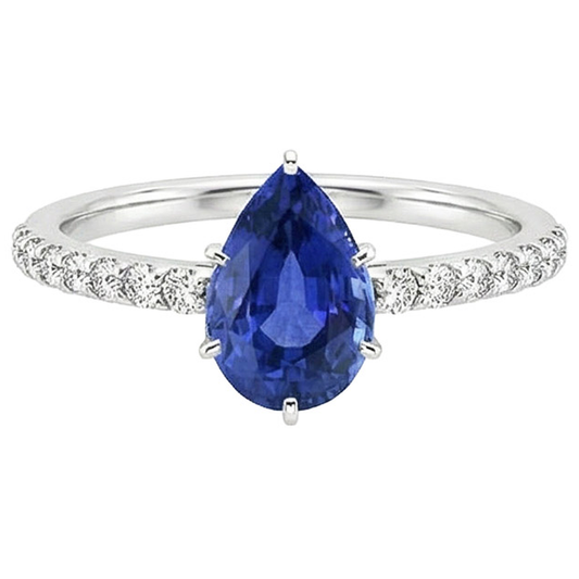 natural round sapphire 5ct ring profile view