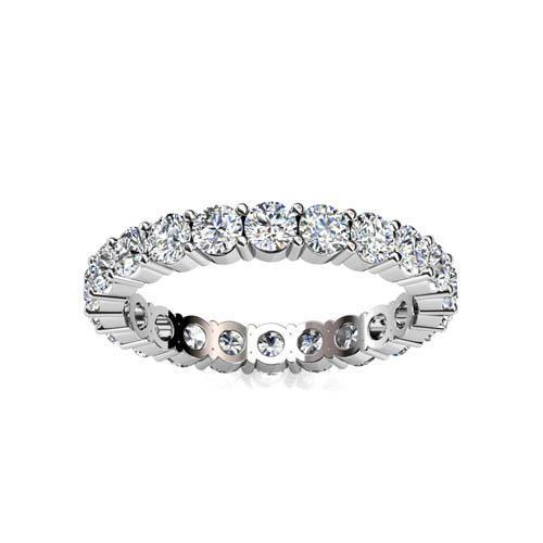 Women Natural Earth Mined Diamond Eternity Engagement Band 3.50 Carats White Gold 14K