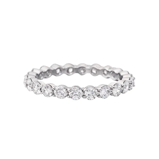 Women Wedding Band 3.50 Carats Round Natural Earth Mined Diamonds White Gold 14K