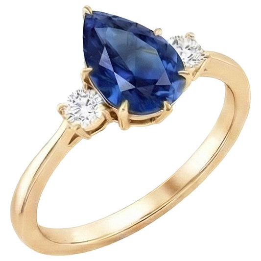 natural round sapphire 6.20ct ring side angle