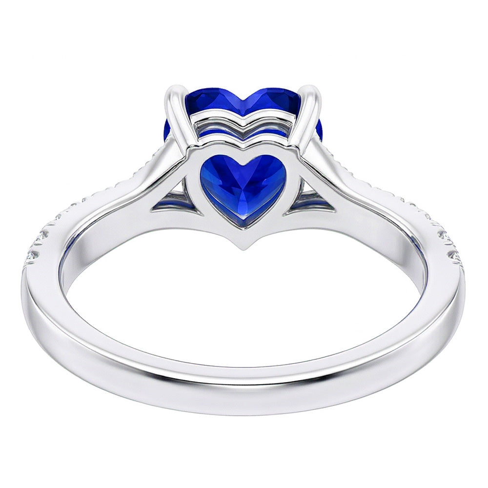 natural round sapphire 3.50ct ring profile view