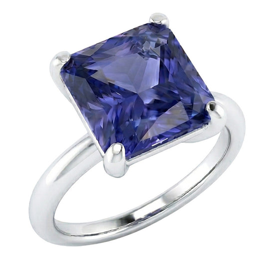 natural radiant sapphire 2.50ct ring side angle