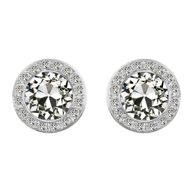 Natural Fine Diamond Drop Earrings 2 ct 14K White Gold – main view