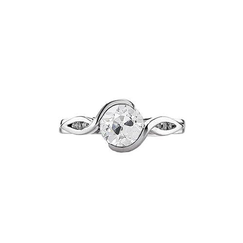 natural round diamond 1.25ct ring front view