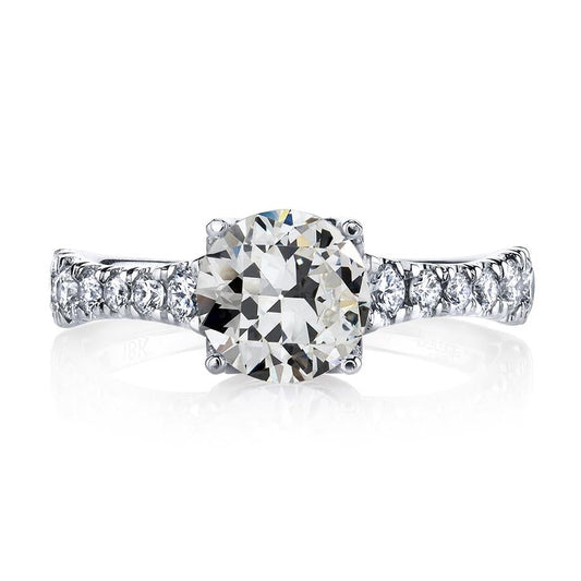 natural round diamond 5ct ring front view