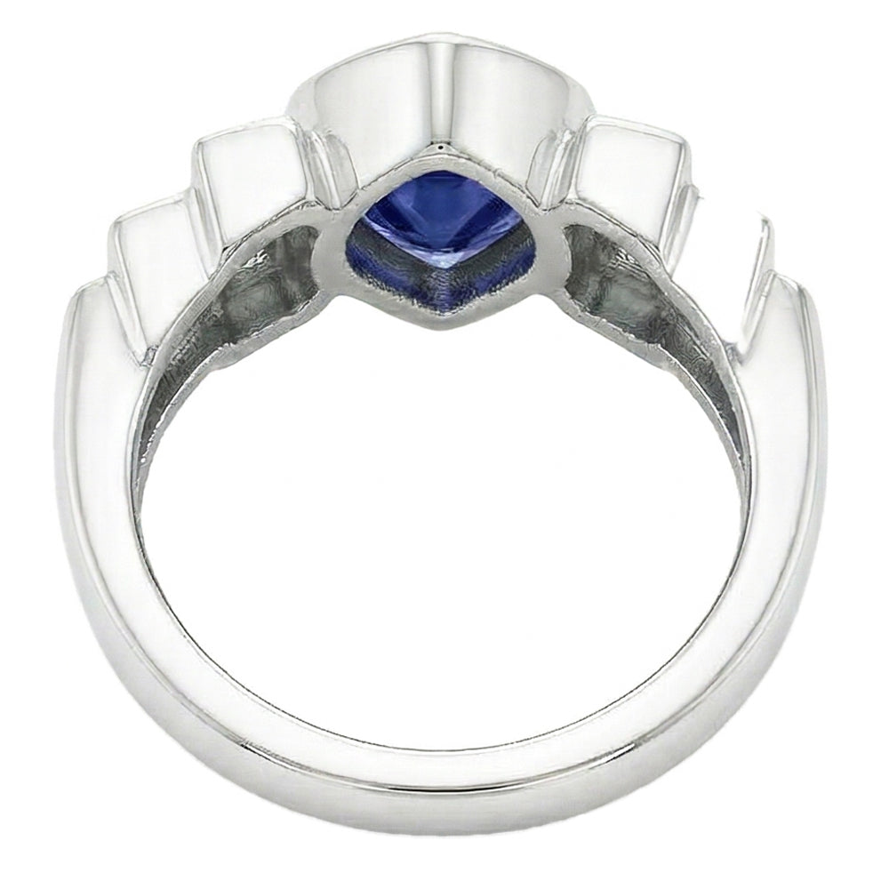 natural heart sapphire 2.50ct watch profile view