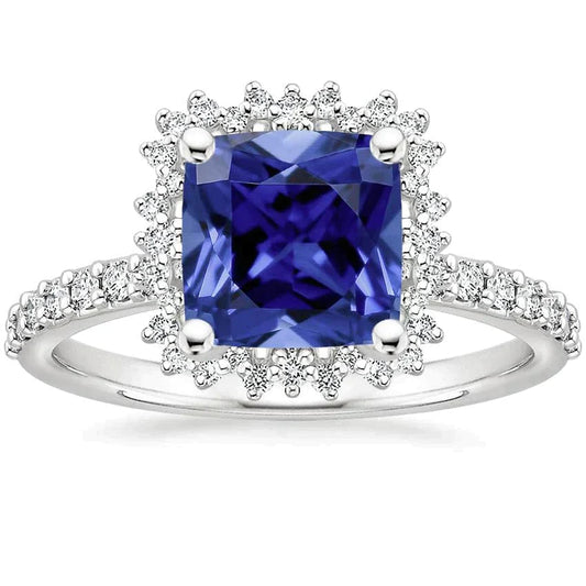 Women's Ceylon Sapphire Halo Ring